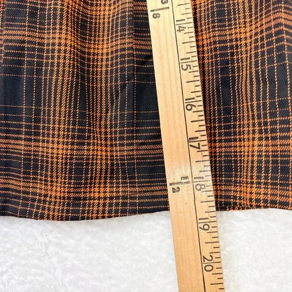 Hot Topic Plaid Pleated Mini Skirt Orange Black Size 2X Goth Schoolgirl Alt - Picture 2 of 6
